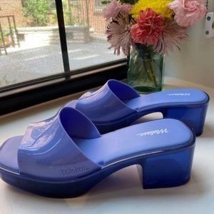 Melissa Shape Sandals Size 7 Blue Chunky Slipons!
